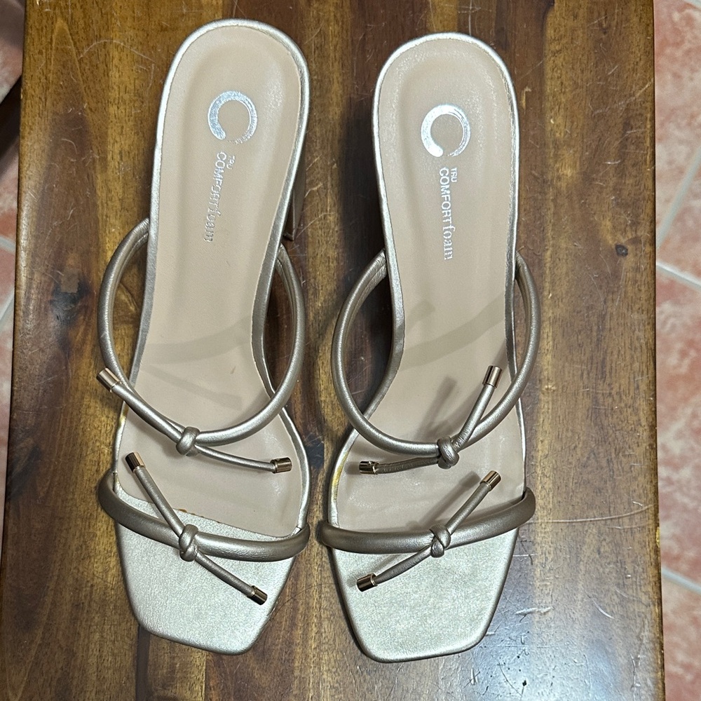 Gold Open Toe Women's Sandals